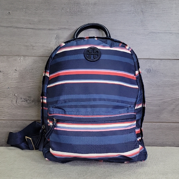 Tory Burch Navy Striped Nylon Backpack main image 8